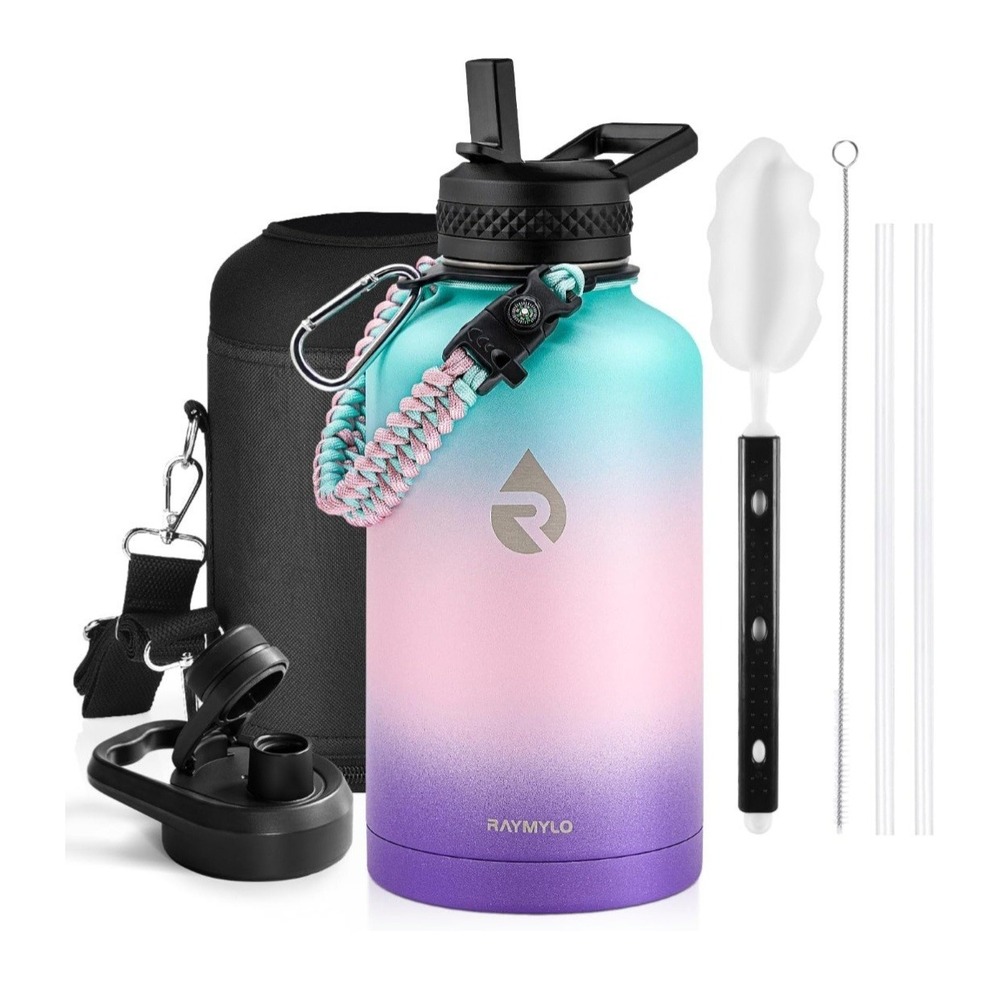 Raymylo Insulated Water Bottle 64 Oz Triple Wall Vacuum Stainless Steel NEW